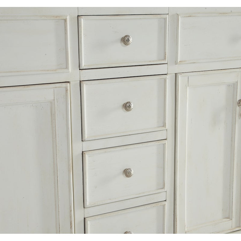 Elegant Otto 60" Double Vanity, Antique White/Ivory Marble
