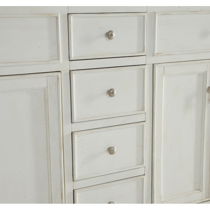 Elegant Otto 60" Double Vanity, Antique White/Ivory Marble