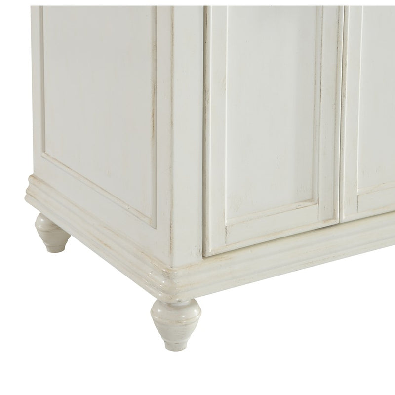 Elegant Otto 60" Double Vanity, Antique White/Ivory Marble