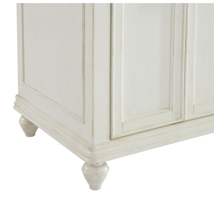 Elegant Otto 60" Double Vanity, Antique White/Ivory Marble
