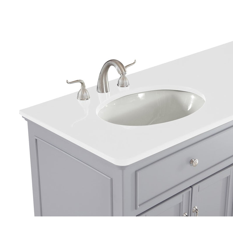 Elegant Otto 60" Double Vanity, Light Grey/Ivory Marble