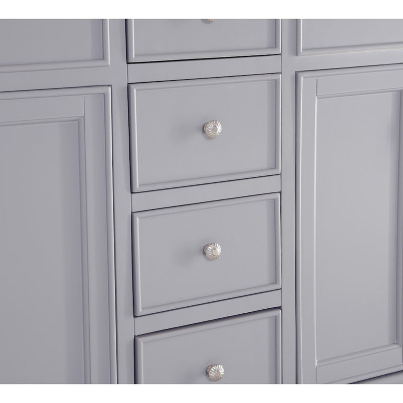 Elegant Otto 60" Double Vanity, Light Grey/Ivory Marble