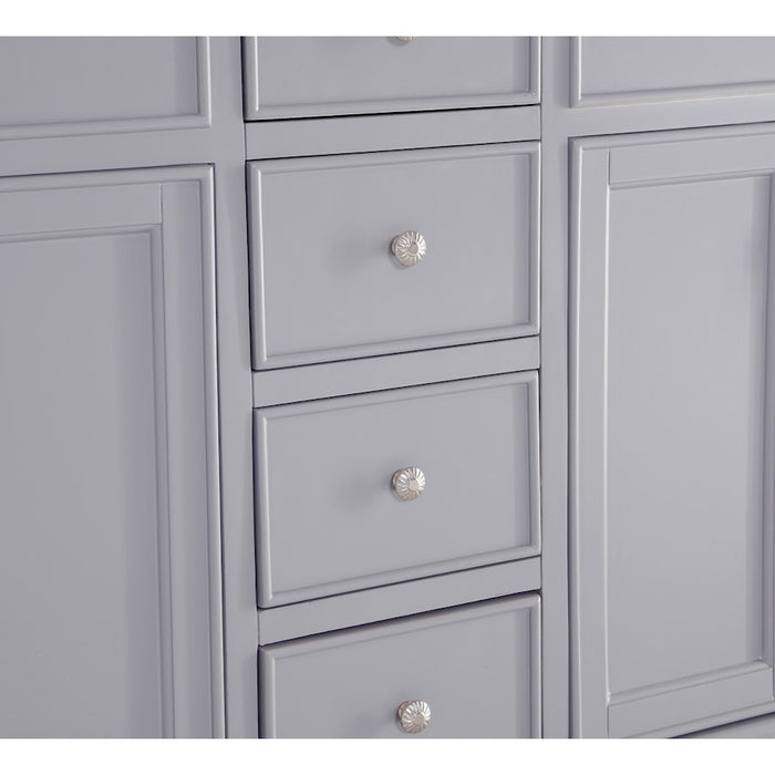 Elegant Otto 60" Double Vanity, Light Grey/Ivory Marble
