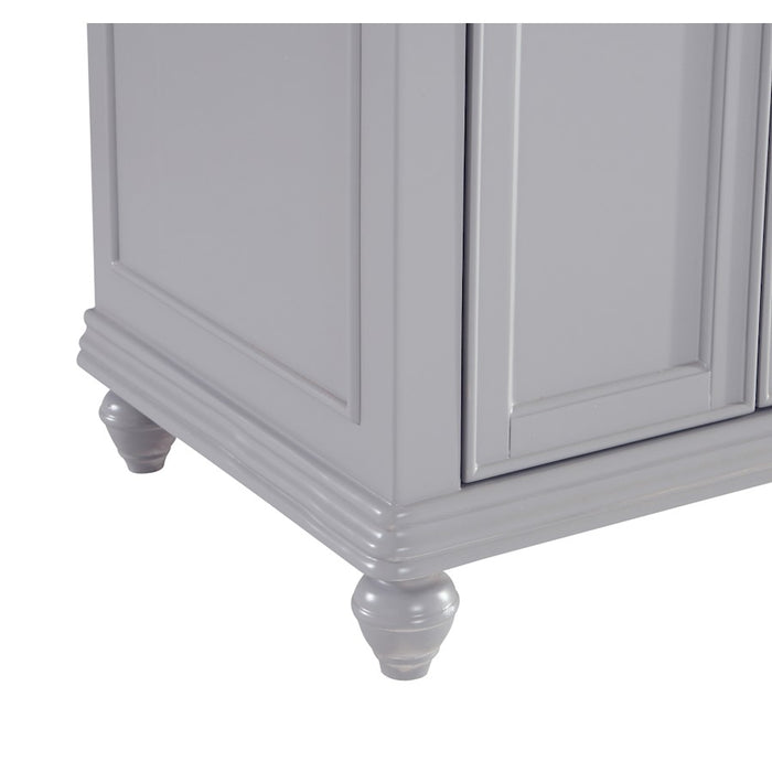 Elegant Otto 60" Double Vanity, Light Grey/Ivory Marble