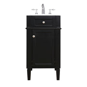 Elegant Kitchen/Bath Park Avenue 18" Single Bathroom Vanity, Black - VF12518BK