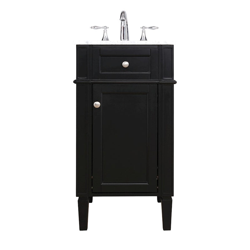 Elegant Kitchen/Bath Park Avenue 18" Single Bathroom Vanity, Black - VF12518BK