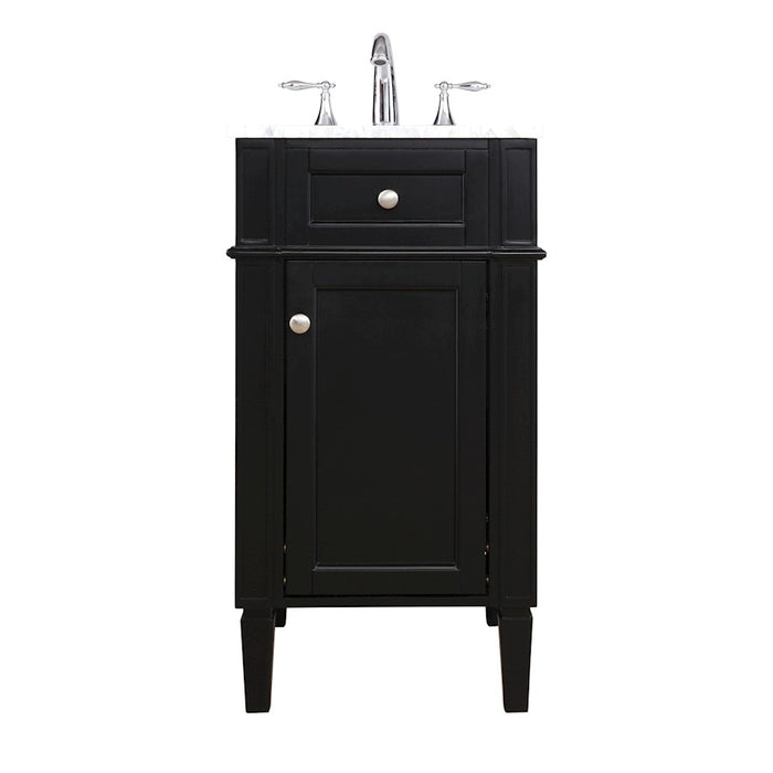 Elegant Kitchen/Bath Park Avenue 18" Single Bathroom Vanity, Black - VF12518BK