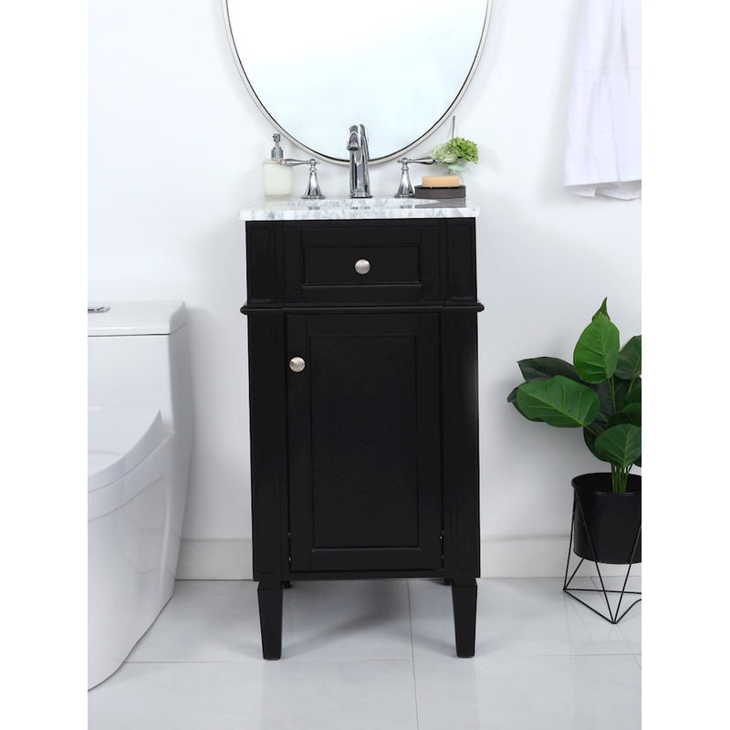 Elegant Kitchen/Bath Park Avenue 18" Single Bathroom Vanity, Black