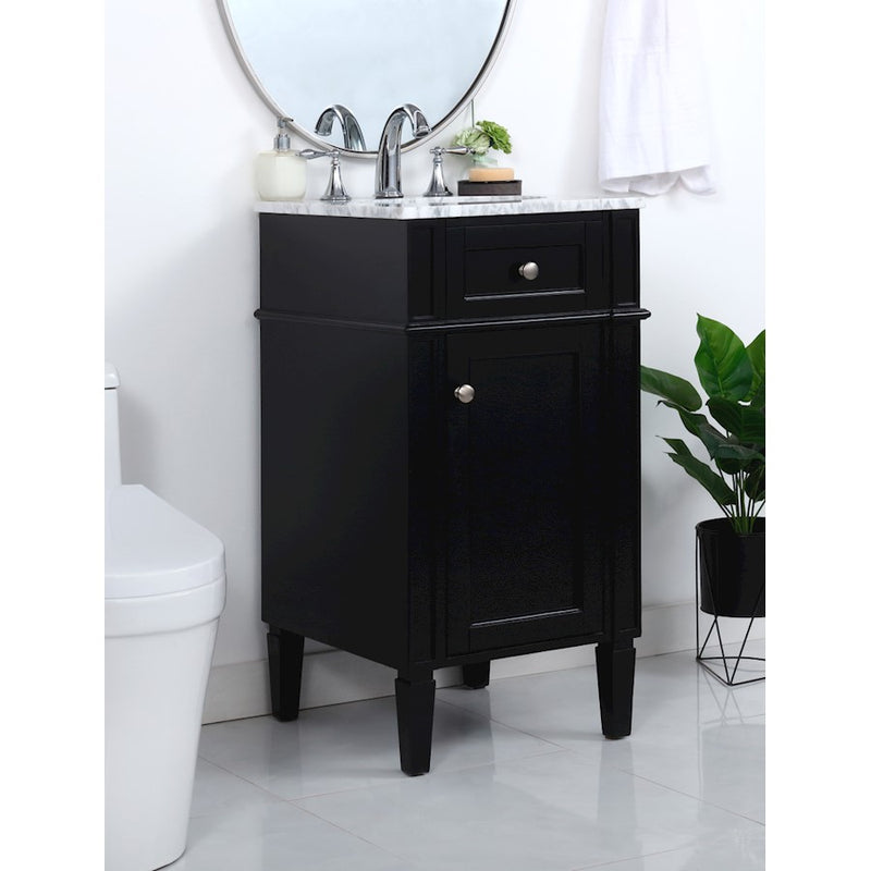Elegant Kitchen/Bath Park Avenue 18" Single Bathroom Vanity, Black