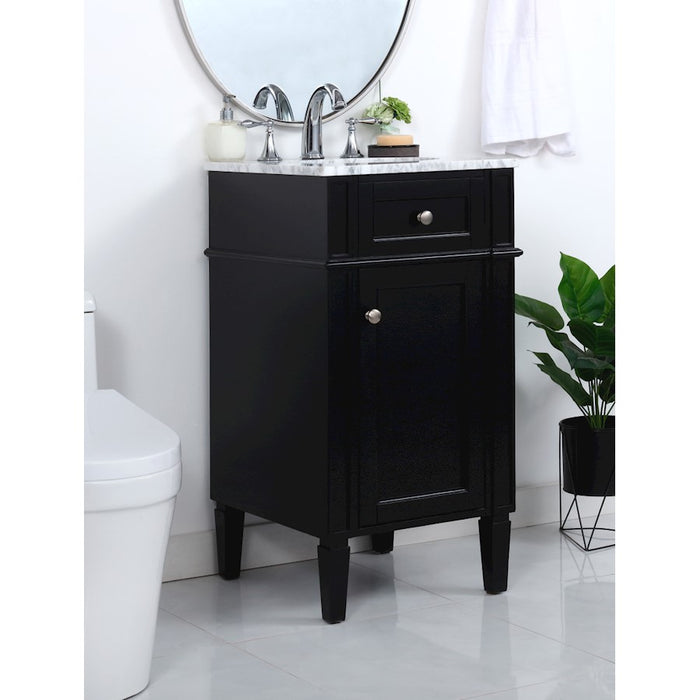 Elegant Kitchen/Bath Park Avenue 18" Single Bathroom Vanity, Black