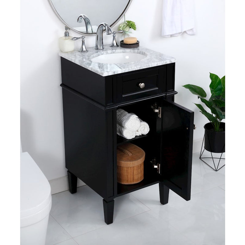 Elegant Kitchen/Bath Park Avenue 18" Single Bathroom Vanity, Black