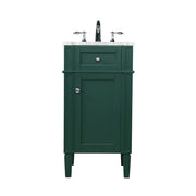 Elegant Kitchen/Bath Park Avenue 18" Single Bathroom Vanity, Green - VF12518GN