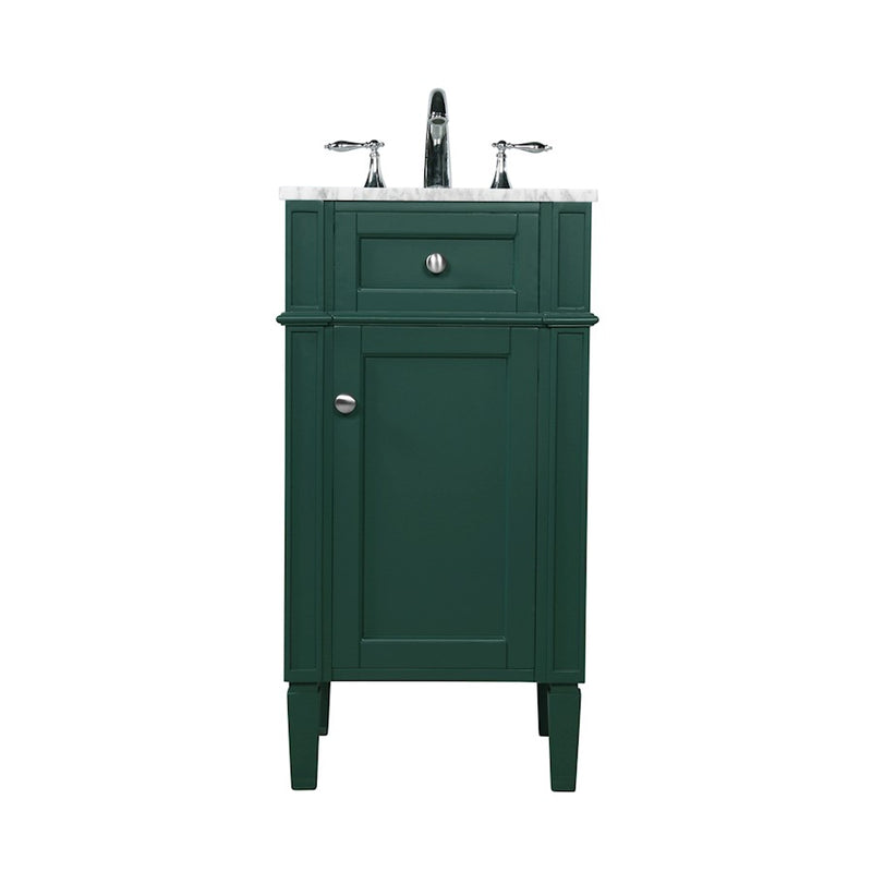Elegant Kitchen/Bath Park Avenue 18" Single Bathroom Vanity, Green - VF12518GN