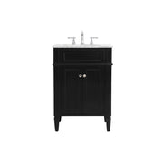 Elegant Kitchen/Bath Park Avenue 24" Single Bathroom Vanity, Black - VF12524BK