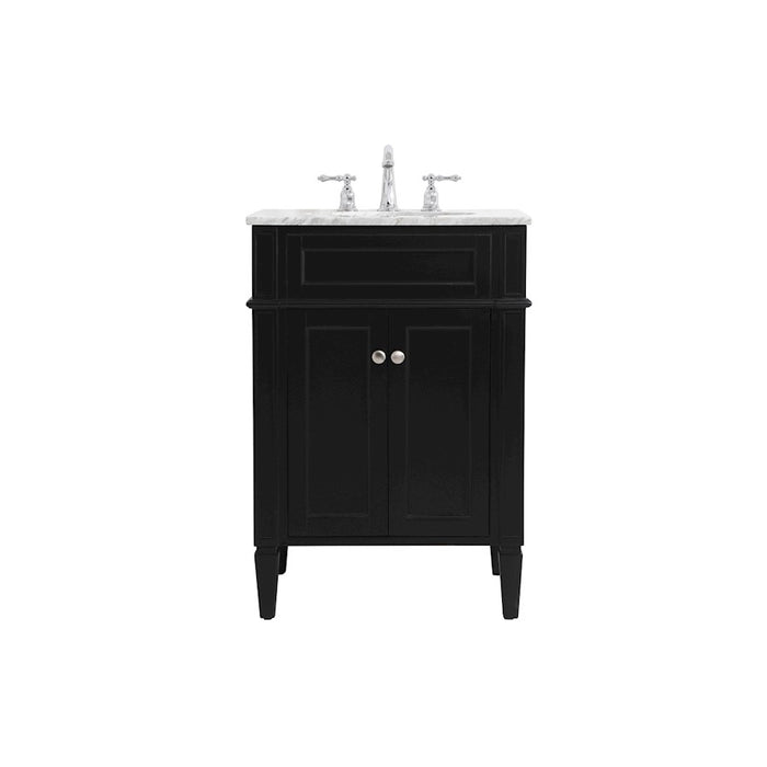 Elegant Kitchen/Bath Park Avenue 24" Single Bathroom Vanity, Black - VF12524BK