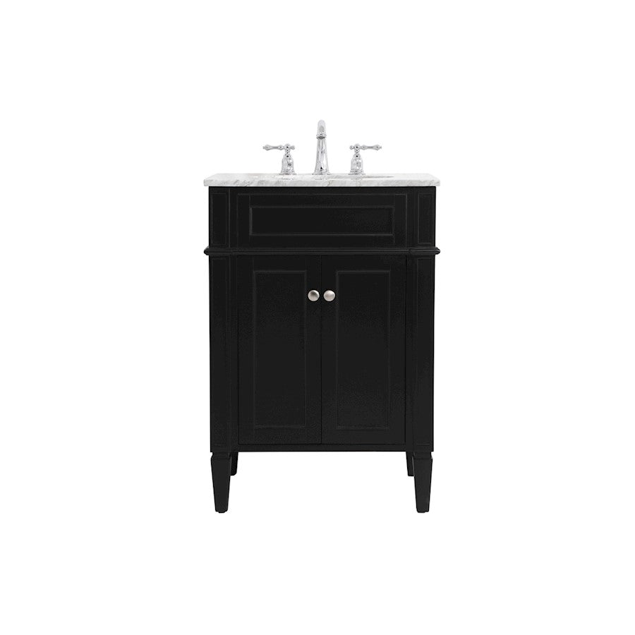 Elegant Kitchen/Bath Park Avenue 24" Single Bathroom Vanity, Black - VF12524BK