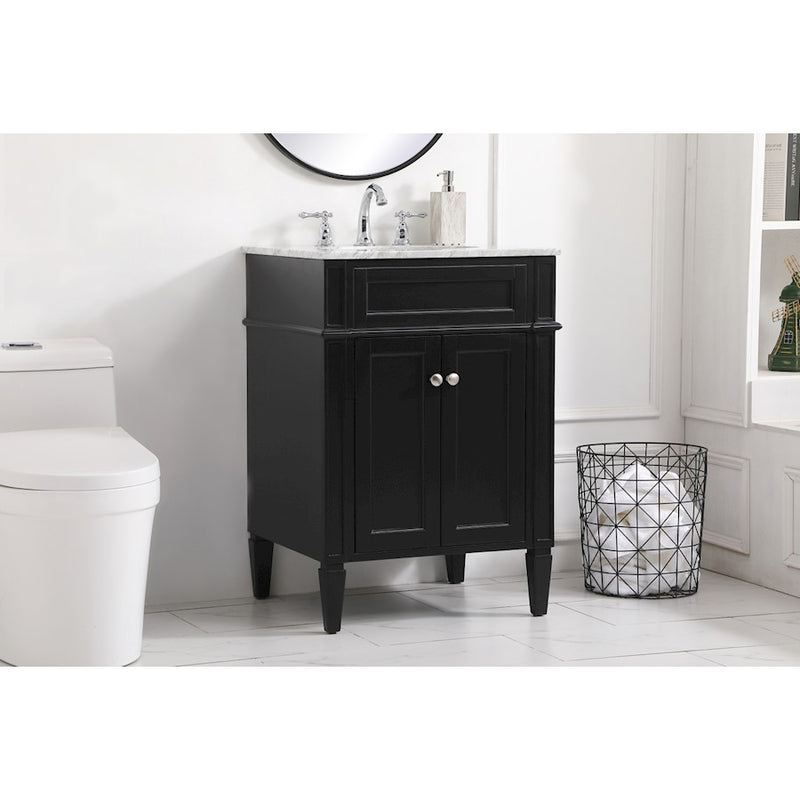 Elegant Kitchen/Bath Park Avenue 24" Single Bathroom Vanity, Black