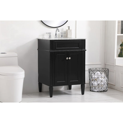 Elegant Kitchen/Bath Park Avenue 24" Single Bathroom Vanity, Black