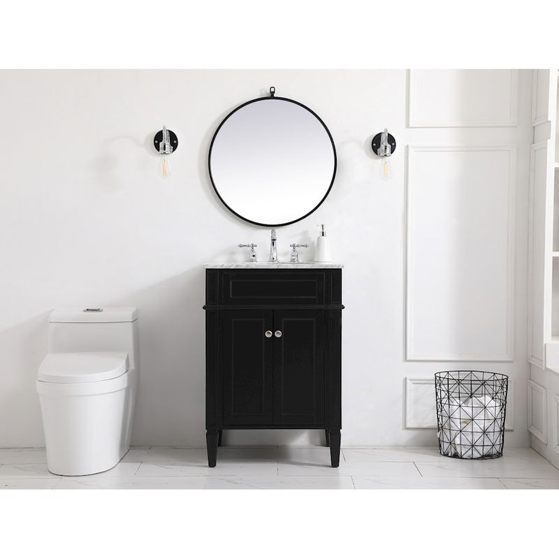 Elegant Kitchen/Bath Park Avenue 24" Single Bathroom Vanity, Black