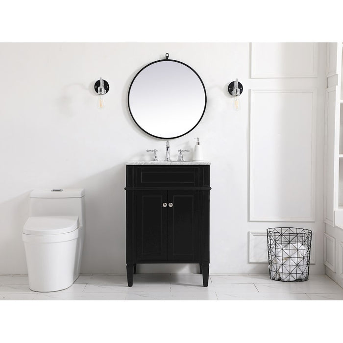 Elegant Kitchen/Bath Park Avenue 24" Single Bathroom Vanity, Black