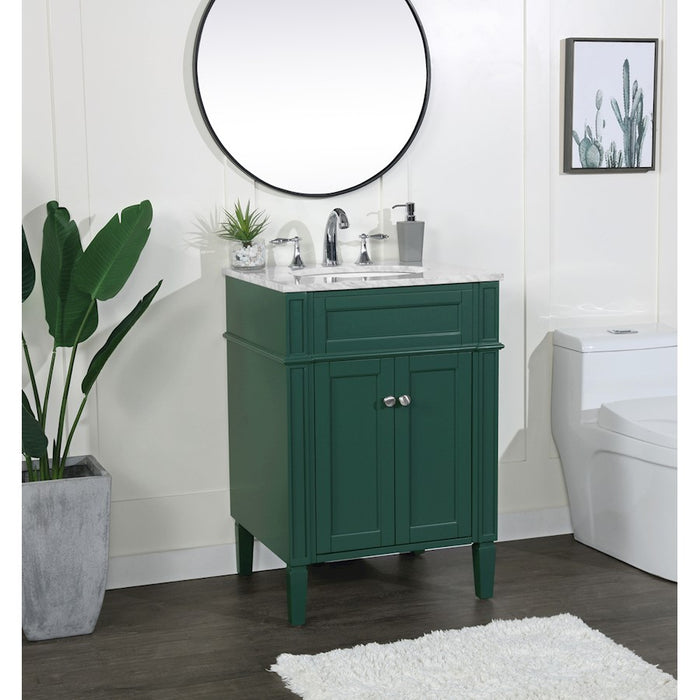 Elegant Kitchen/Bath Park Avenue 24" Single Bathroom Vanity, Green