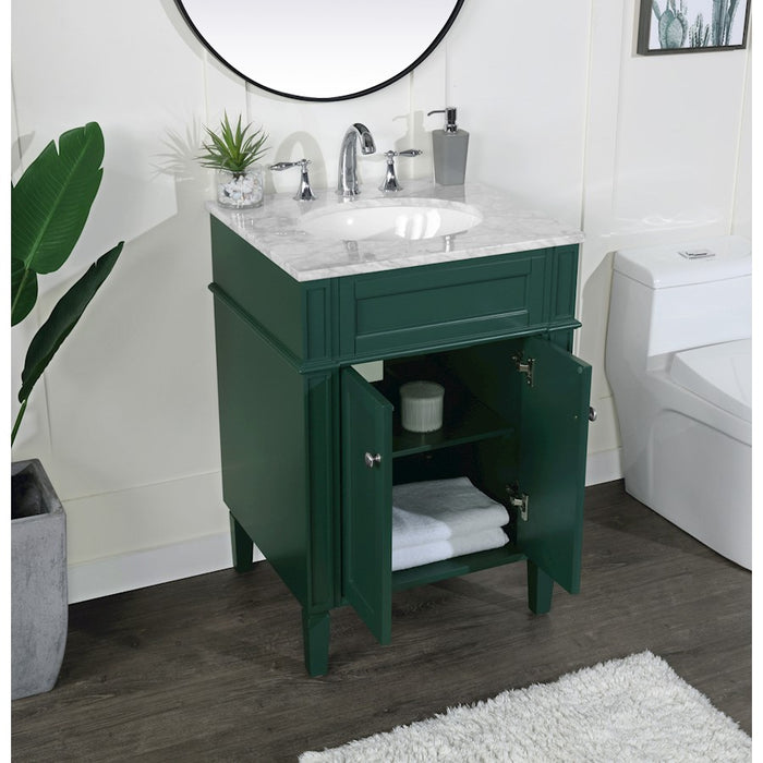 Elegant Kitchen/Bath Park Avenue 24" Single Bathroom Vanity, Green