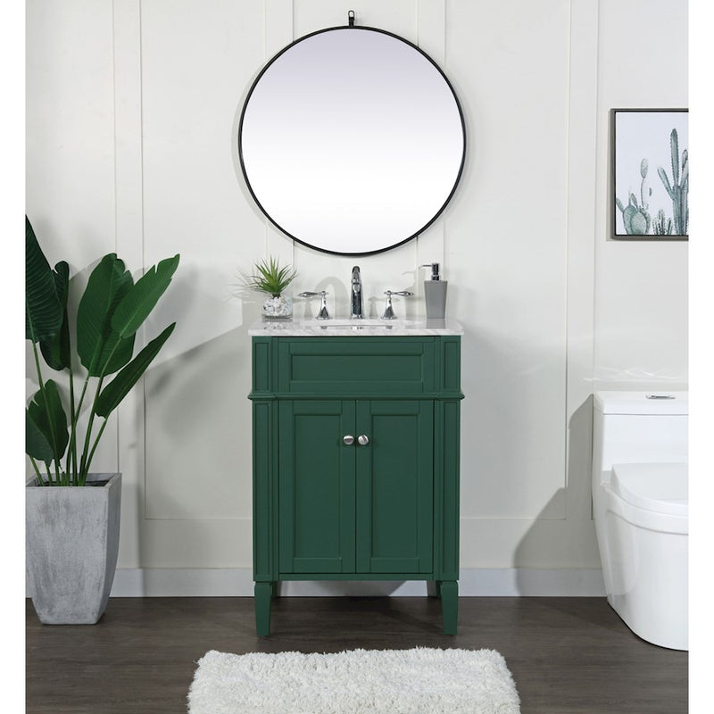 Elegant Kitchen/Bath Park Avenue 24" Single Bathroom Vanity, Green