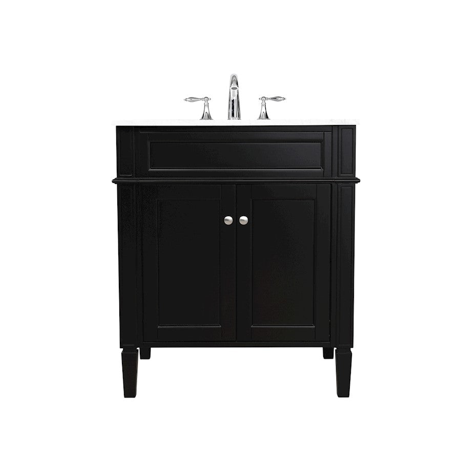 Elegant Kitchen/Bath Park Avenue 30" Single Bathroom Vanity, Black - VF12530BK