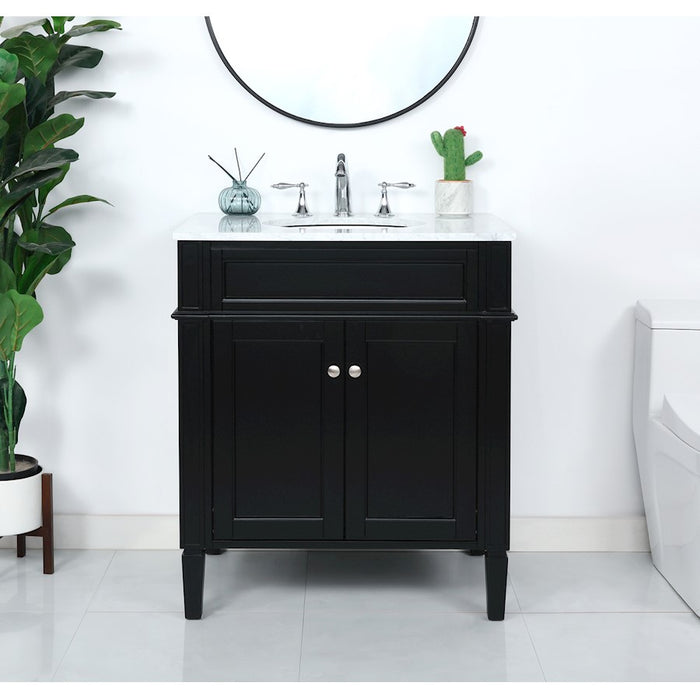 Elegant Kitchen/Bath Park Avenue 30" Single Bathroom Vanity, Black