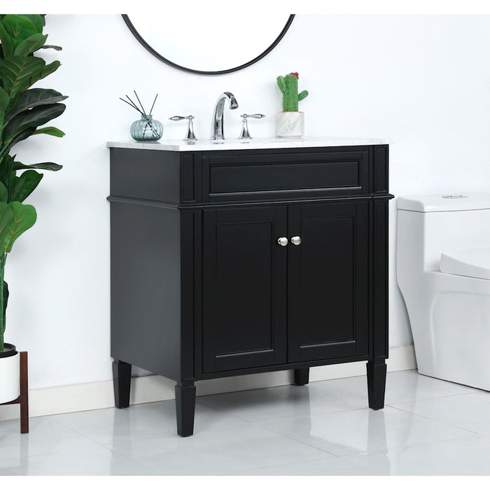 Elegant Kitchen/Bath Park Avenue 30" Single Bathroom Vanity, Black