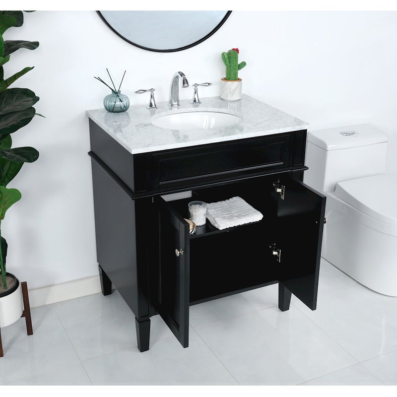 Elegant Kitchen/Bath Park Avenue 30" Single Bathroom Vanity, Black