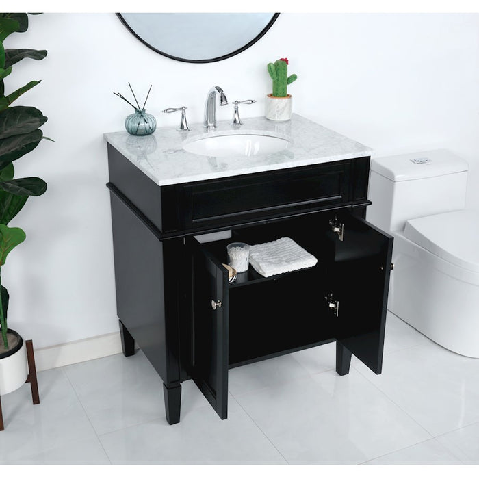 Elegant Kitchen/Bath Park Avenue 30" Single Bathroom Vanity, Black
