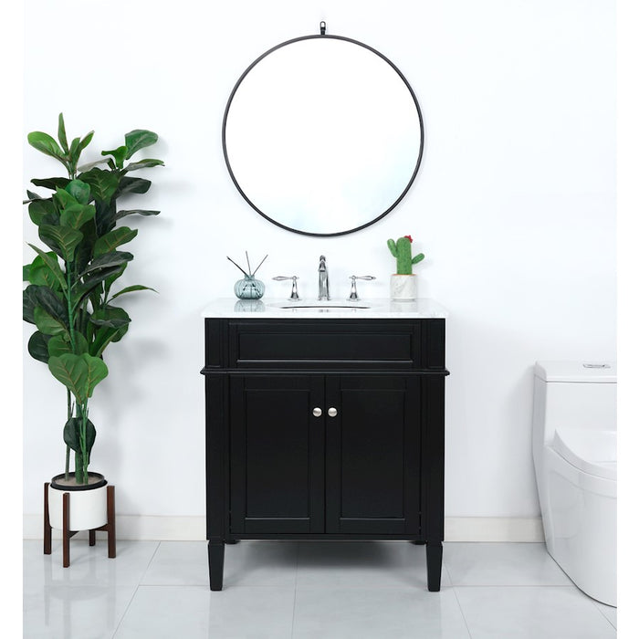 Elegant Kitchen/Bath Park Avenue 30" Single Bathroom Vanity, Black