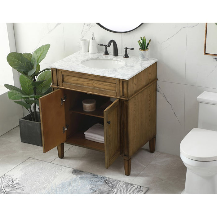 Elegant Park Avenue 30" Single Bathroom Vanity, Driftwood