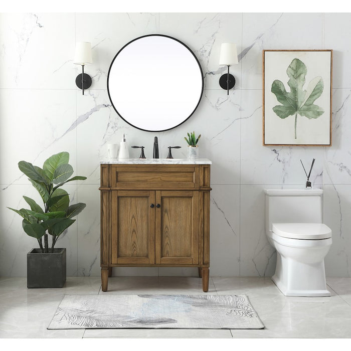 Elegant Park Avenue 30" Single Bathroom Vanity, Driftwood
