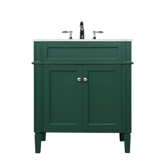 Elegant Kitchen/Bath Park Avenue 30" Single Bathroom Vanity, Green - VF12530GN