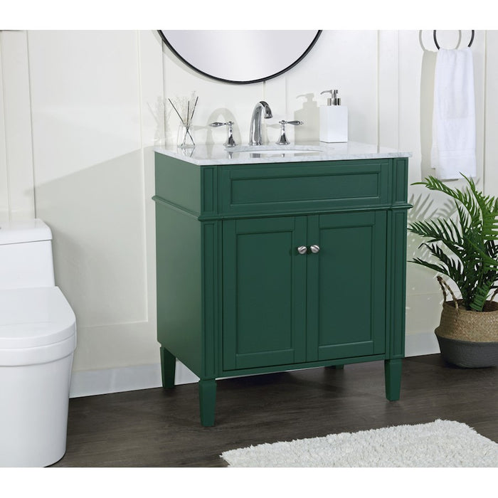 Elegant Kitchen/Bath Park Avenue 30" Single Bathroom Vanity, Green