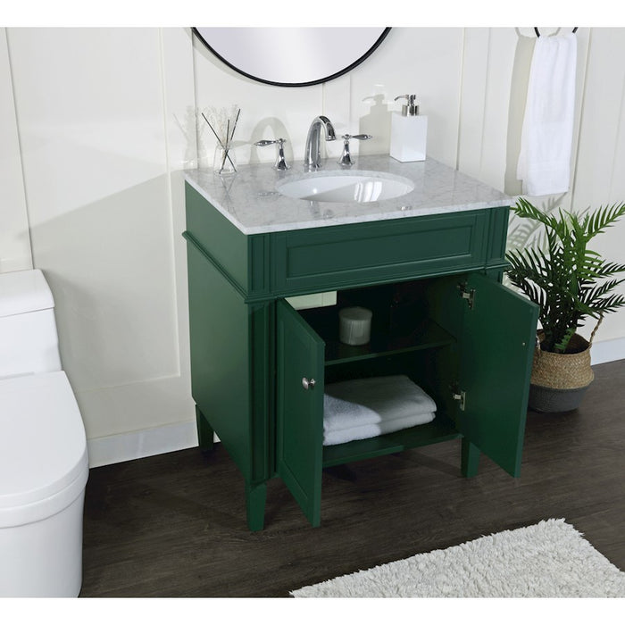 Elegant Kitchen/Bath Park Avenue 30" Single Bathroom Vanity, Green