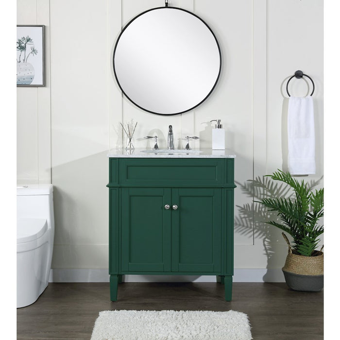 Elegant Kitchen/Bath Park Avenue 30" Single Bathroom Vanity, Green