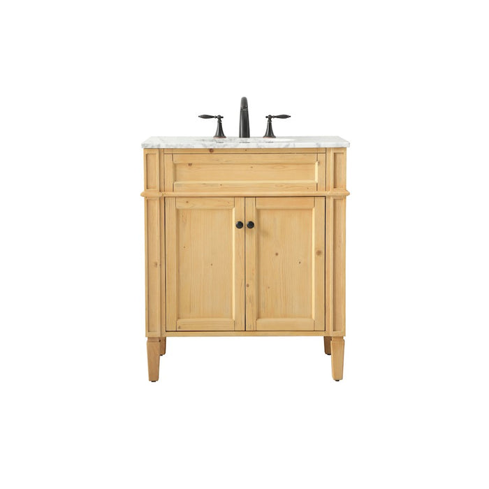Elegant Park Avenue 30" Single Bathroom Vanity, Natural Wood - VF12530NW