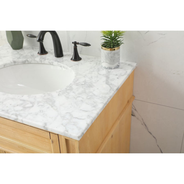 Elegant Park Avenue 30" Single Bathroom Vanity, Natural Wood