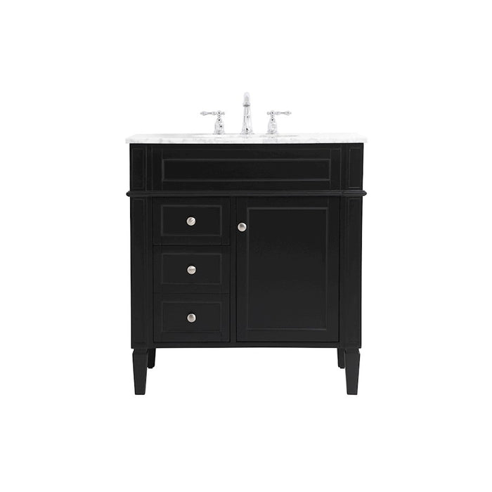 Elegant Kitchen/Bath Park Avenue 32" Single Bathroom Vanity, Black - VF12532BK
