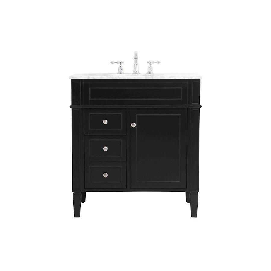Elegant Kitchen/Bath Park Avenue 32" Single Bathroom Vanity, Black - VF12532BK