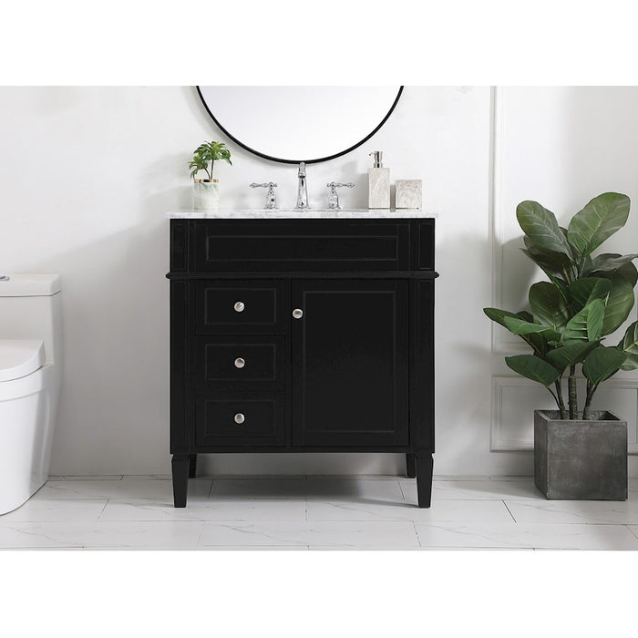 Elegant Kitchen/Bath Park Avenue 32" Single Bathroom Vanity, Black
