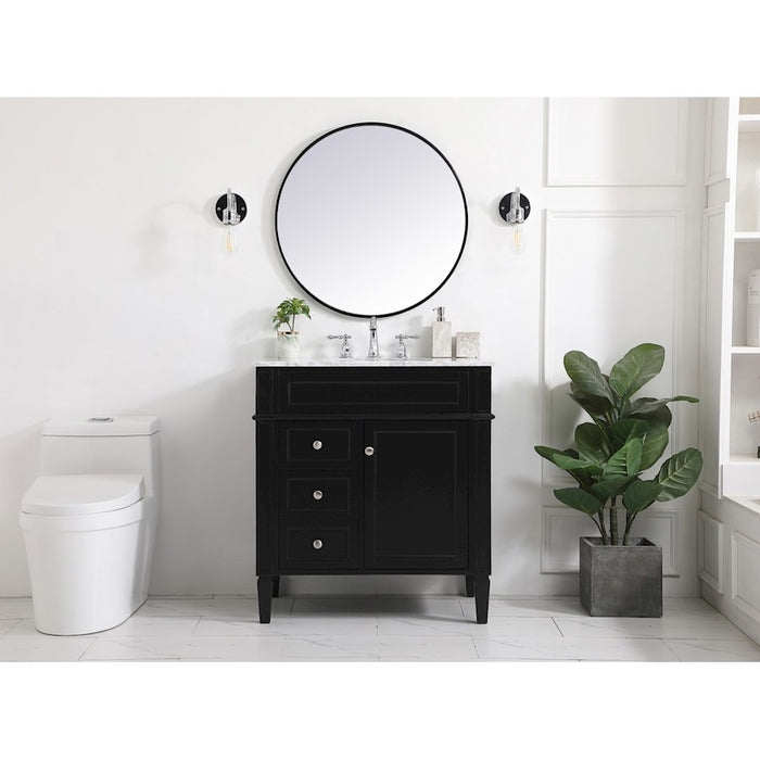 Elegant Kitchen/Bath Park Avenue 32" Single Bathroom Vanity, Black
