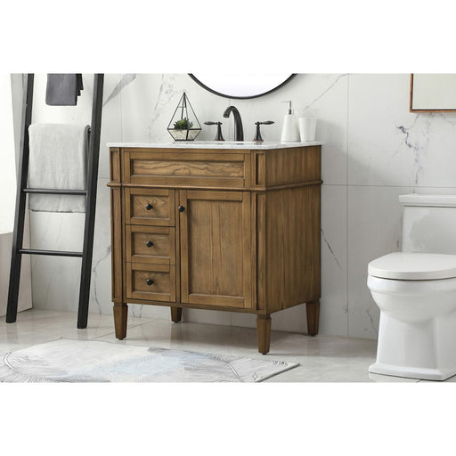 Elegant Park Avenue 32" Single Bathroom Vanity, Driftwood