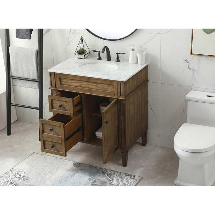 Elegant Park Avenue 32" Single Bathroom Vanity, Driftwood