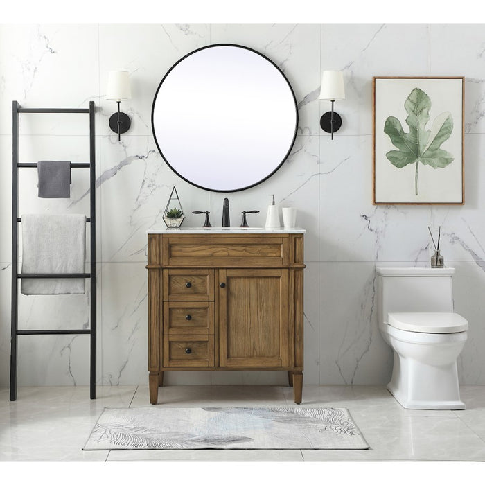Elegant Park Avenue 32" Single Bathroom Vanity, Driftwood