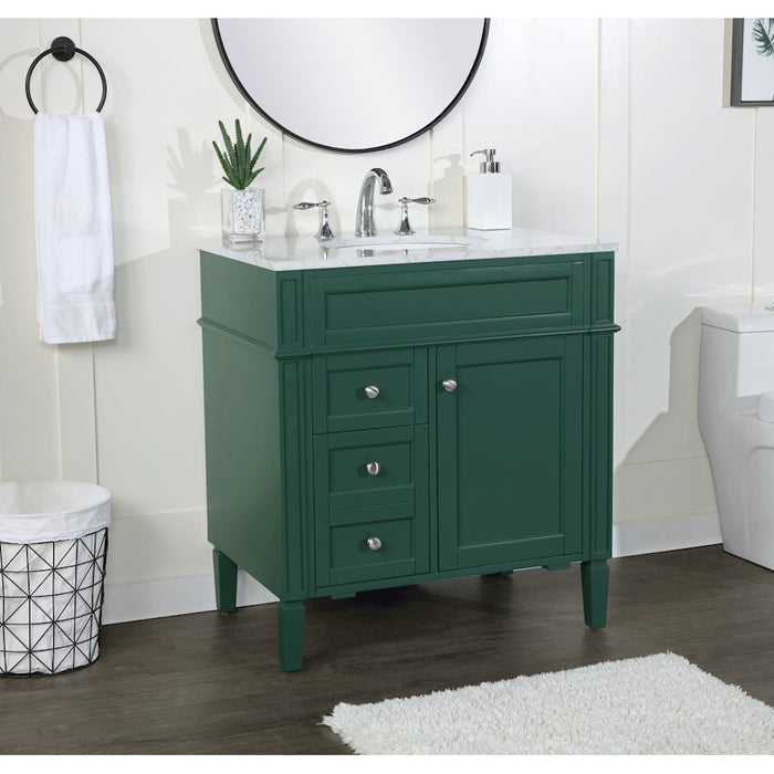 Elegant Kitchen/Bath Park Avenue 32" Single Bathroom Vanity, Green