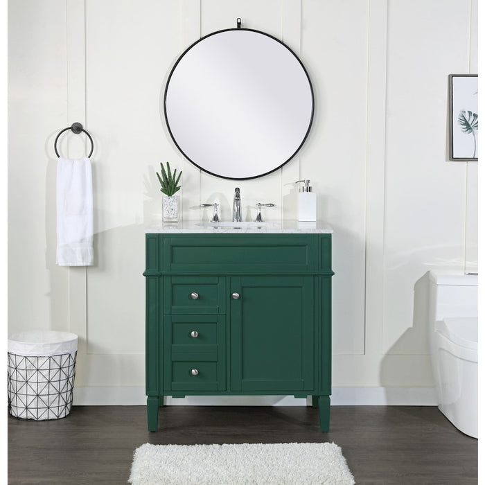Elegant Kitchen/Bath Park Avenue 32" Single Bathroom Vanity, Green